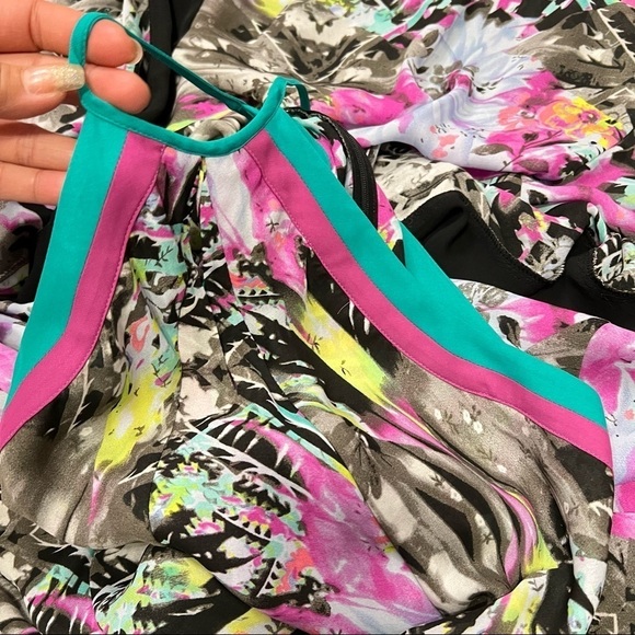 Parker‎ Maxi Aurora Halter Fit and Flare Multicolor Dress Size Small - Picture 15 of 15